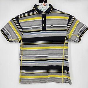 Vintage Mecca Shirt‎ Mens XXL Yellow Polo Y2K Button Up Hip Hop Short Sleeve